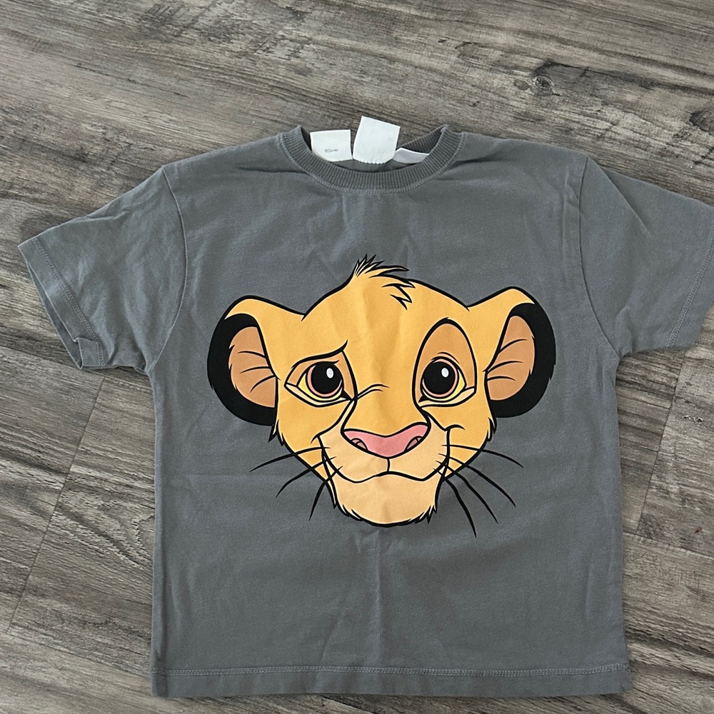 Zara Gray Kids Tee with Simba Face